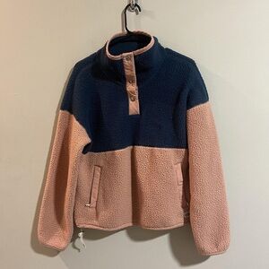 The North Face Navy and Peach Fleece Jacket